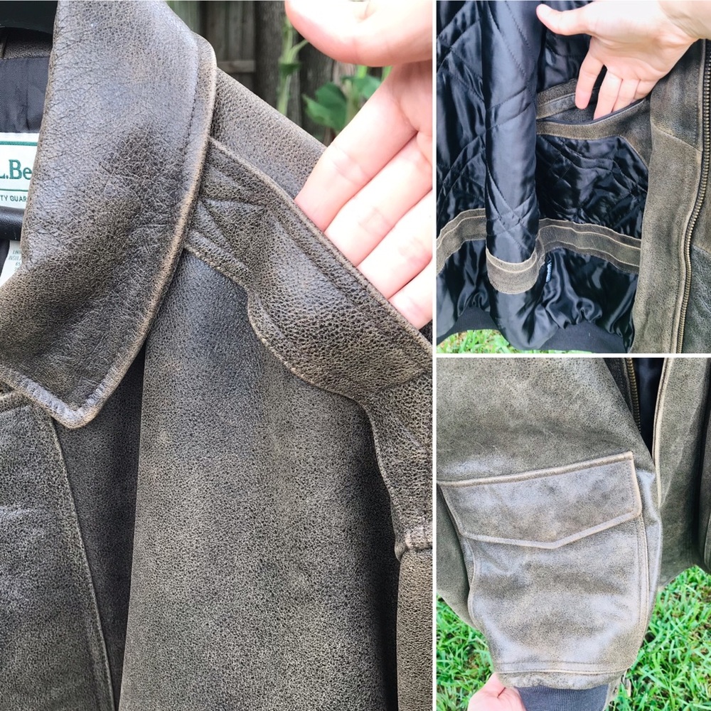 LL Bean Goatskin Leather Jacket - Large